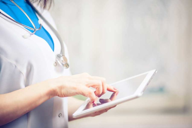 Medical Software Nurse with Tablet